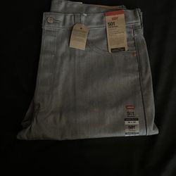 Grey Levis 501s  Original Shrink To Fit