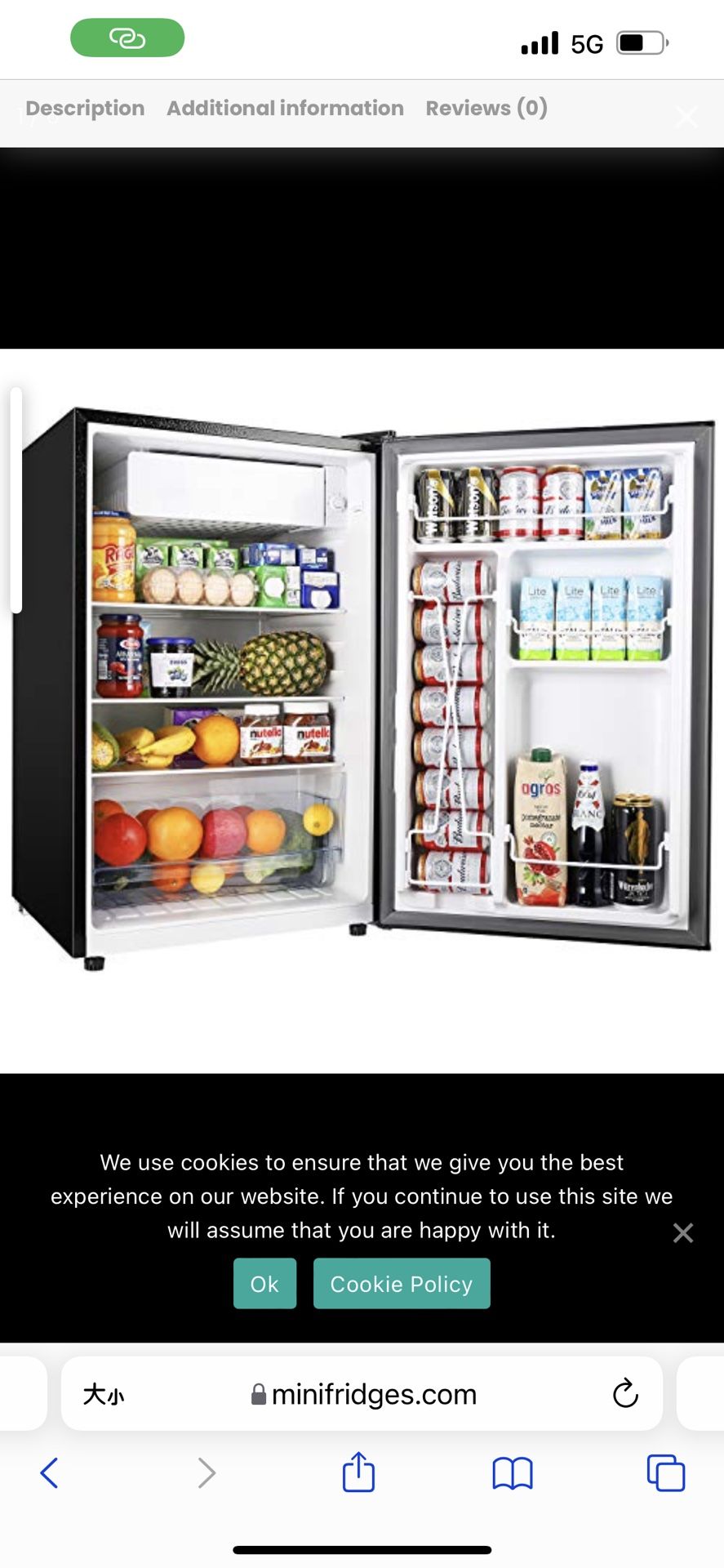 TECCPO Mini Fridge TAMF33, 4.5 Cu.Ft Mini Fridge with Freezer, Energy Star, Auto Defrost, Super Quiet, Small Refrigerator for Dorm, Bedroom