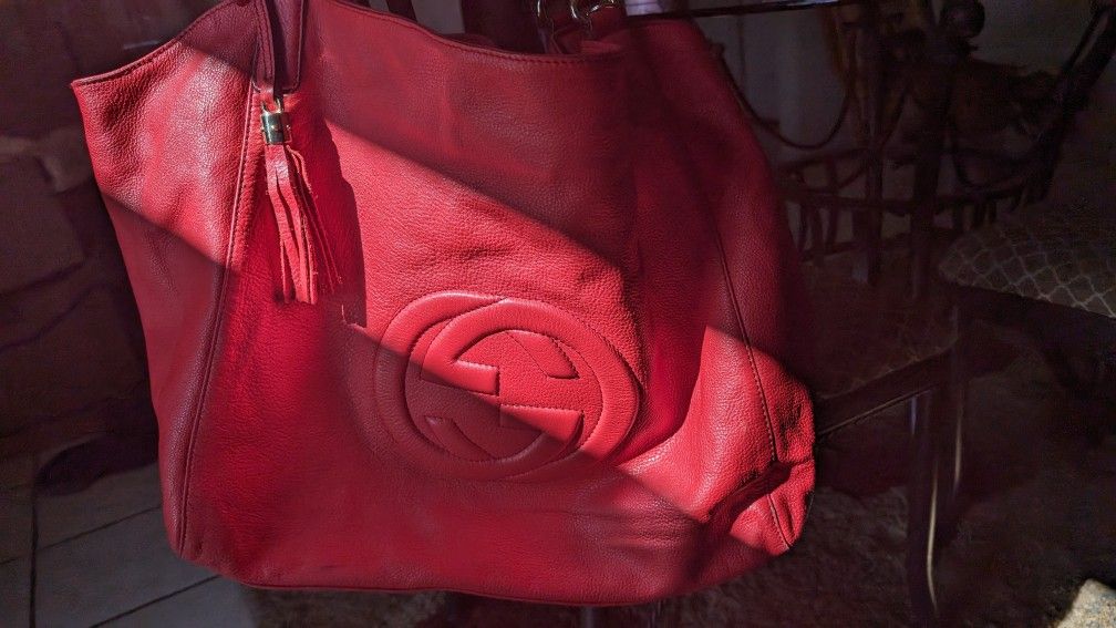 Red Leather Gucci Bag