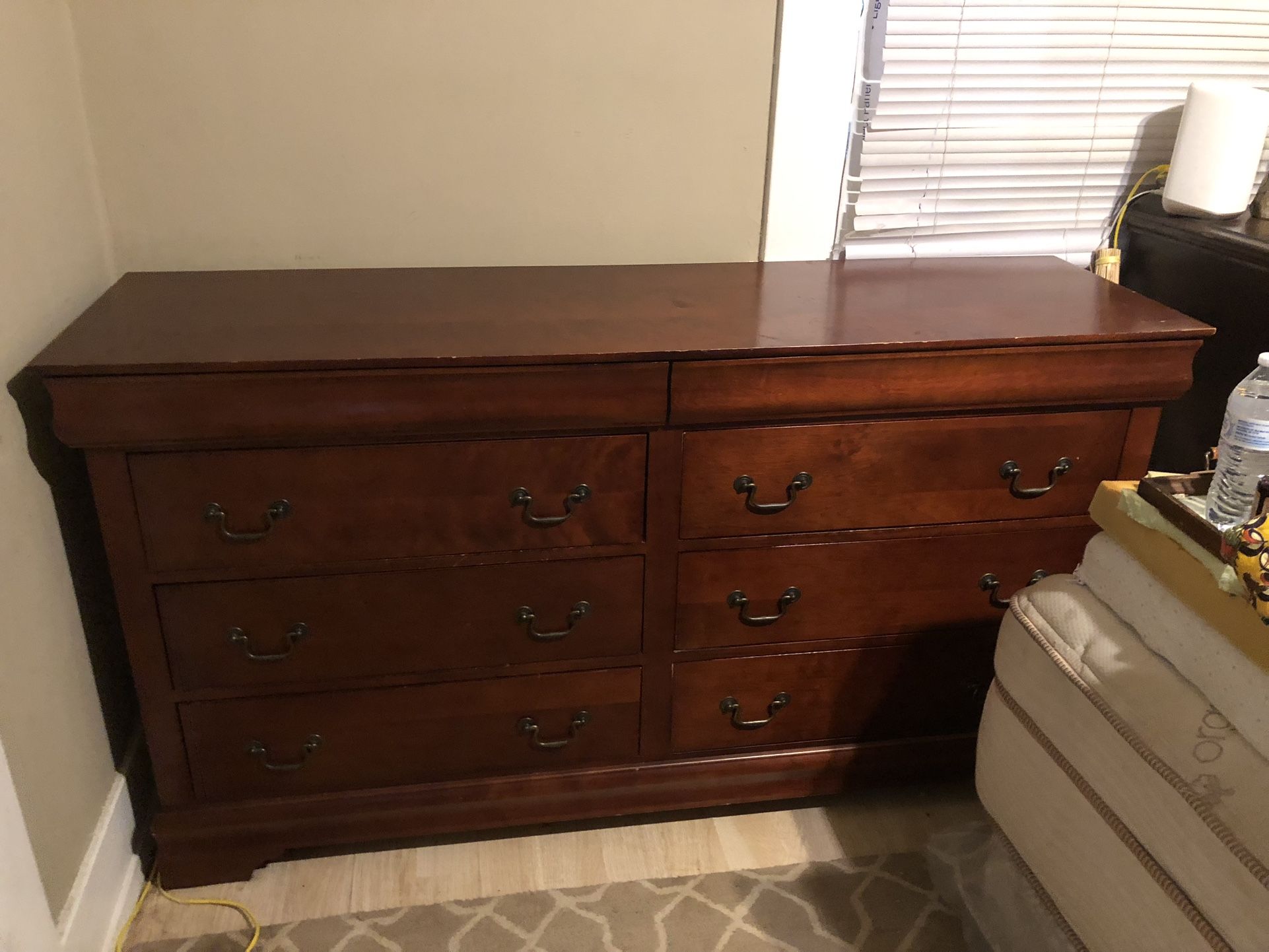 Vintage Red Solid Wood Dresser
