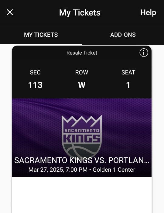 2 Lower Level Kings Tickets