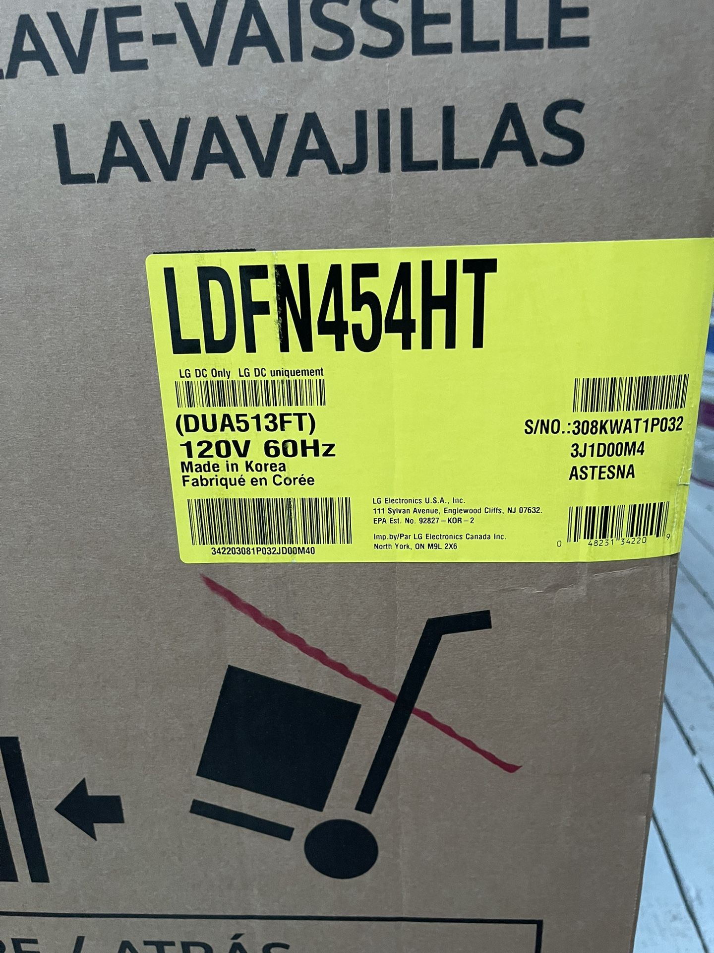 LG Dishwasher - Brand New