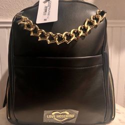 Love Moschino black backpack featuring 