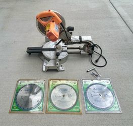 Chicago Electric Power Tools 10” Compound Sliding Miter Saw w/ 3 new blades