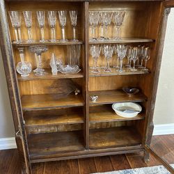 Antique China Cabinet- Also Selling 90-piece China Set