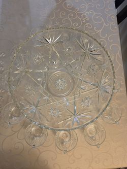 Anchor Hocking Punch Bowl from the Early American Prescut-Star of David pattern