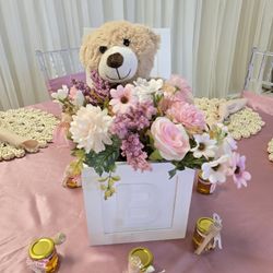 Teddy bear ABC Flower Box Centerpieces - Baby Shower