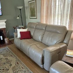 Reclining Leather Sofa And Love Seat 