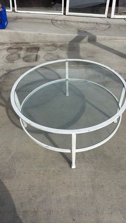 Round Glass Top Outdoor Coffee Table