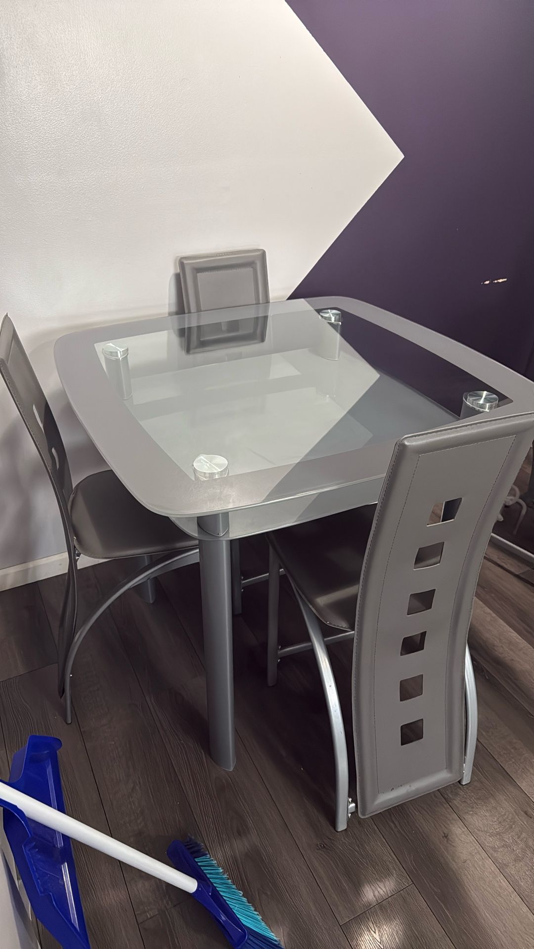 Glass Dining Table Barely Used With 4 Chairs