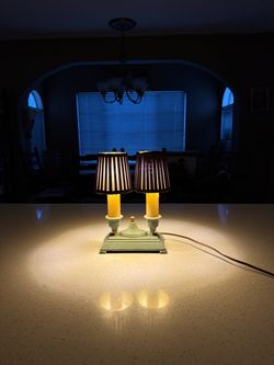 Bouillotte-Style Double Candlestick Table Lamp – French Country Sage Green