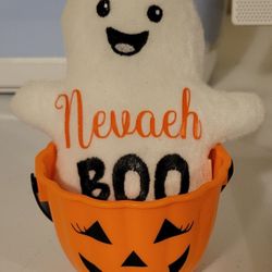 Personalized Boo Plush Doll With Mini Pumpkin 