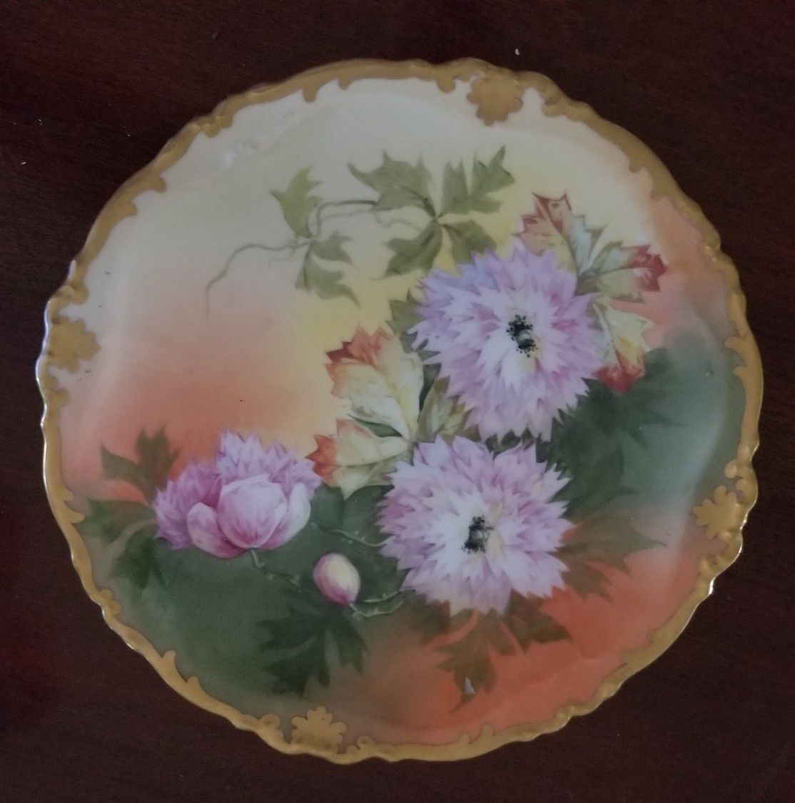 Antique Charles Martin Limoges, France Hand Painted Cabinet Plate Circa 1890's