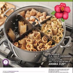 Olla Tamalera 32 Qts Con Divisiónes Princess House 