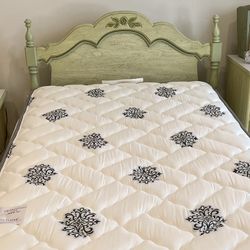 Beautiful Bed Frame, New Mattress, Mirror