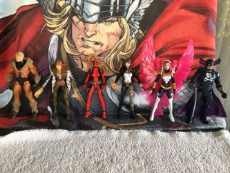 Marvel Legends sabertooth/ Lady death strike /lady Deadpool/ Typhoid Mary/song bird / the Grim reaper