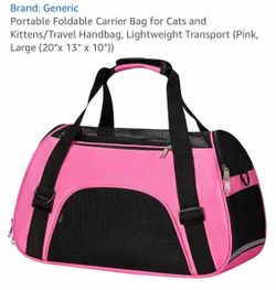 Pink Large Soft-Sided Pet Carrier Bag