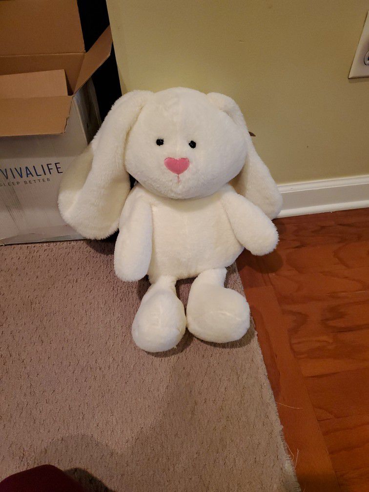 Easter Bunny Plush Ivory Pink Nose 21" Floppy Ears

