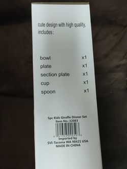 5 Piece Kids Animal Dinner Sets