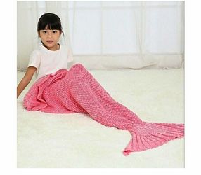 New child mermaid tail knot blanket