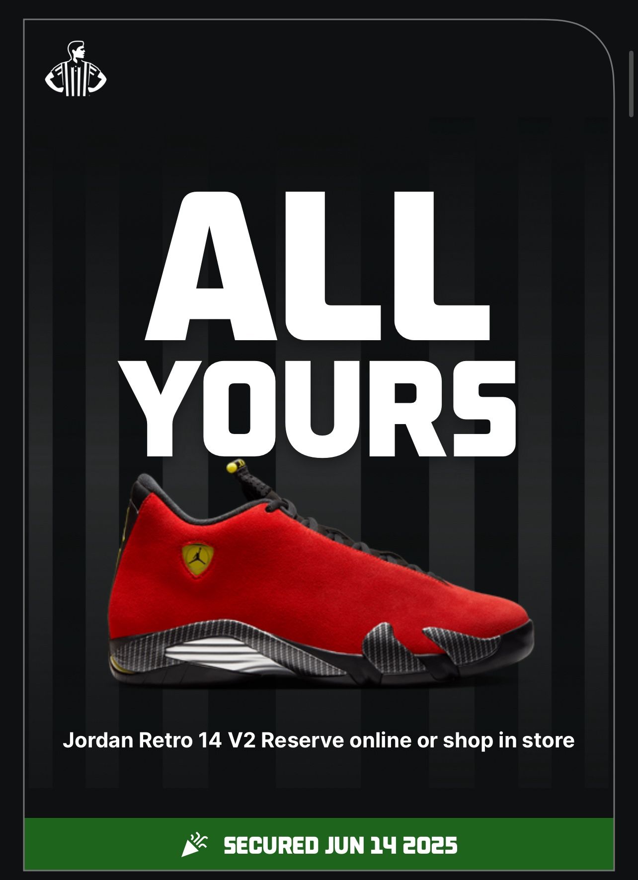 BRAND NEW AIR JORDAN 14 RETRO “ FERRARI” 2025