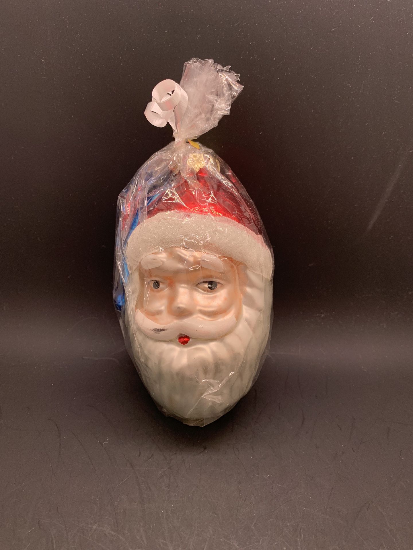 Vintage Glass Santa Head Ornament