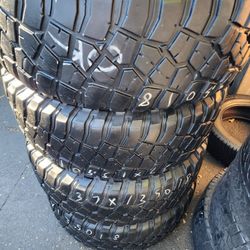 4 Tires Used 37x13.50r18 Bfgoodrich Mud-terrain Km3 