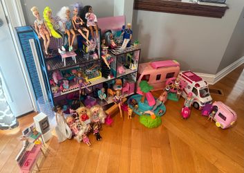 Huge Barbie Dollhouse & Doll Bundle – Tons of Accessories!