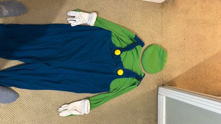 Luigi Halloween Costume with Hat and Gloves