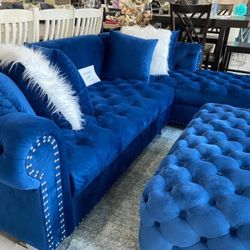 Royal Blue Sectional

