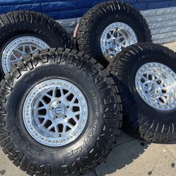 Kmc 235 Grenade Machine Beadlock 17x9 5x5 -38 Offset With Nitto Ridge Grappler 38x12.50R17 Tires🔥🔥