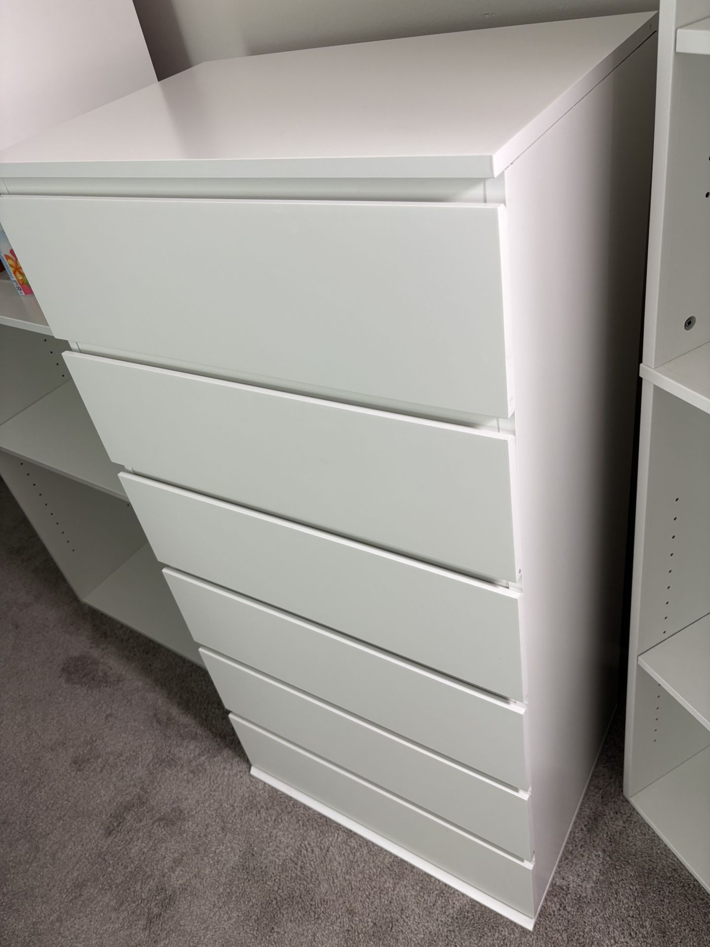 White Modern 6-Draw Dresser
