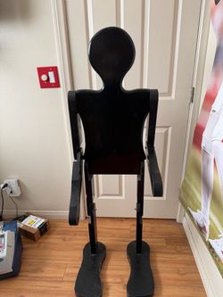 Mid 20th Century Folk Art Life Sized Articulating Wood Man Sculpture