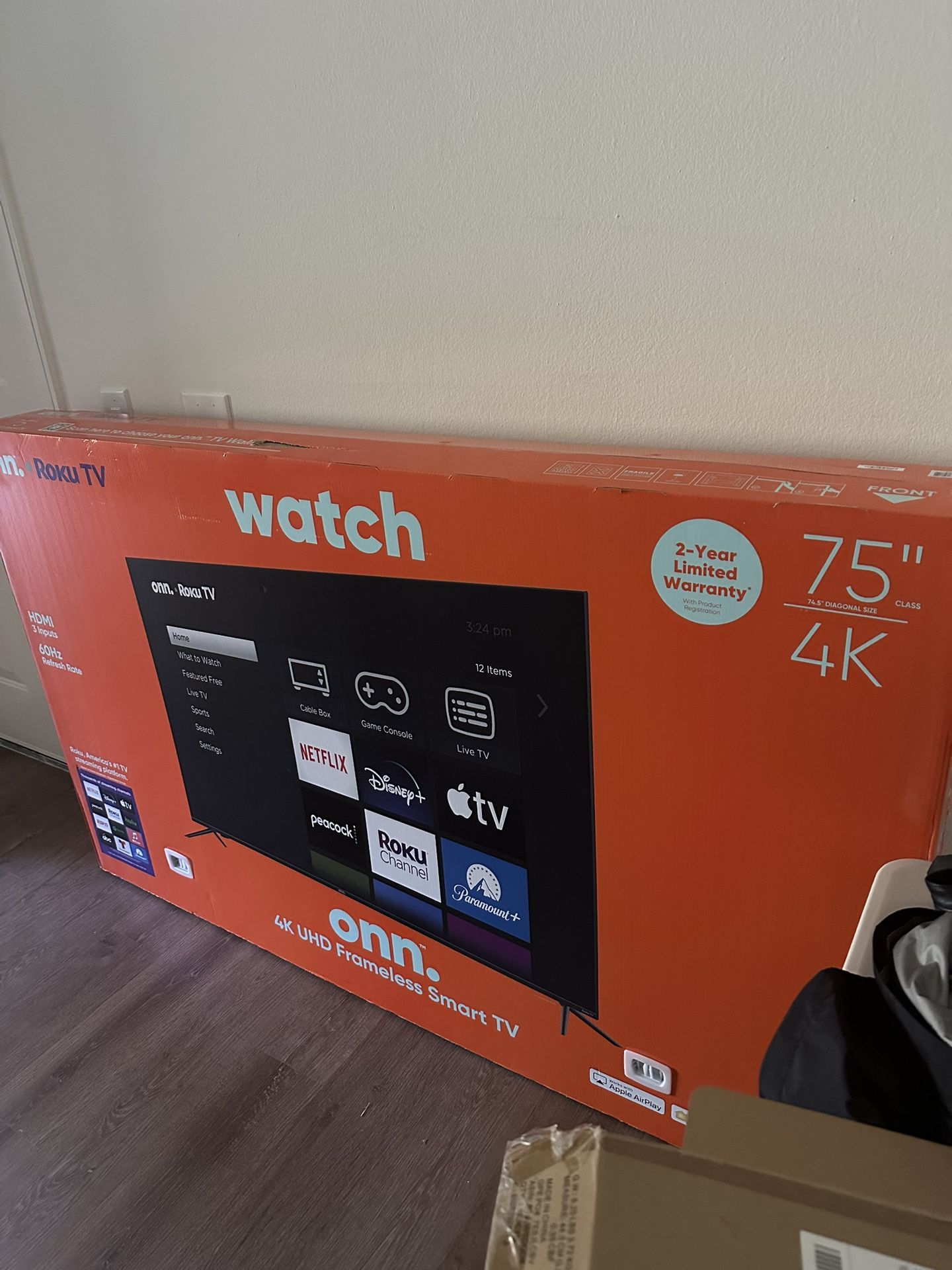 Brand new 75” 4k tv in box (not Working)