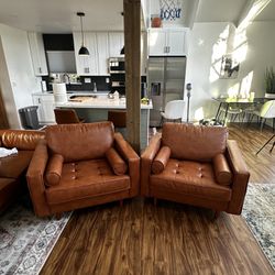Leather Ottoman Couch LIKE NEW
