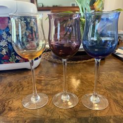 Colored Fluted Wine Glasses