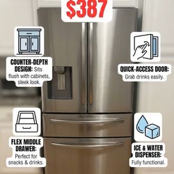 Samsung Stainless Steel Counter-Depth Fridge — Excellent Condition