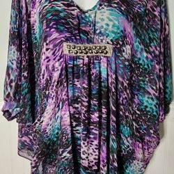 Like NEW Women's M boho blouse By Jennifer Lopez 