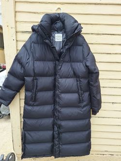 S13 Long Black Puffer Coat