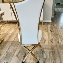 Gold & White dining Chairs 