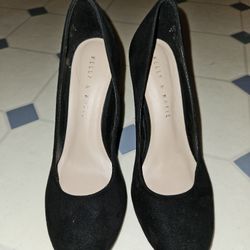 Kelly And Katie Black Suede Heels Size 6