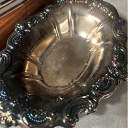 Silver plated ornate Oval Serving Dish Or Tray