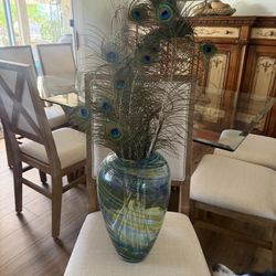 Pretty Vase & Peacock Feathers