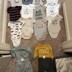 0-3 Month Boy Body Suits 