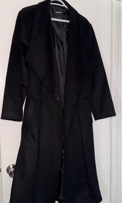 Express Black Long Wool Coat