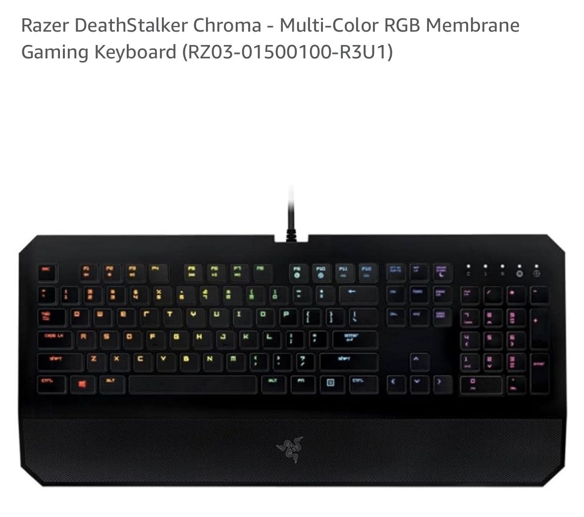 Razer DeathStalker Chroma - Multi-Color RGB Membrane Gaming Keyboard (RZ03-01500100-R3U1)