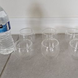 Espresso Cups, 2.8oz, Set of 6, Double Walled Espresso Glasses, Insulated Borosilicate Glassware Tea Cups, Perfect for Cold or Hot Drinks.