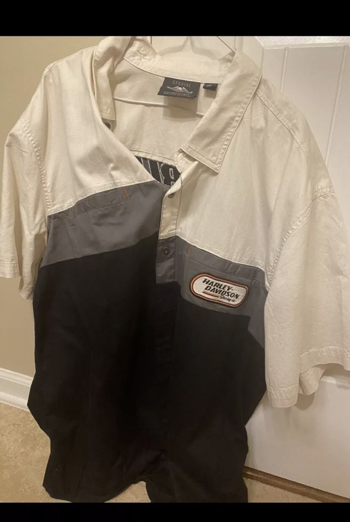 Harley-Davidson® Men's Racing Colorblocked Short Sleeve Woven Shirt (XXL)