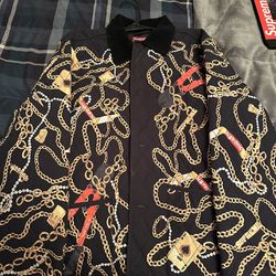Supreme Chains Quilted Jacket Coat Black Fall Winter 2020 FW20 Size XL