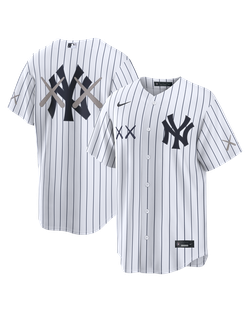 KAWS x Nike New York Yankees MLB Stadium Jersey (White/Navy Pinstripe) (Fanatics Fest…